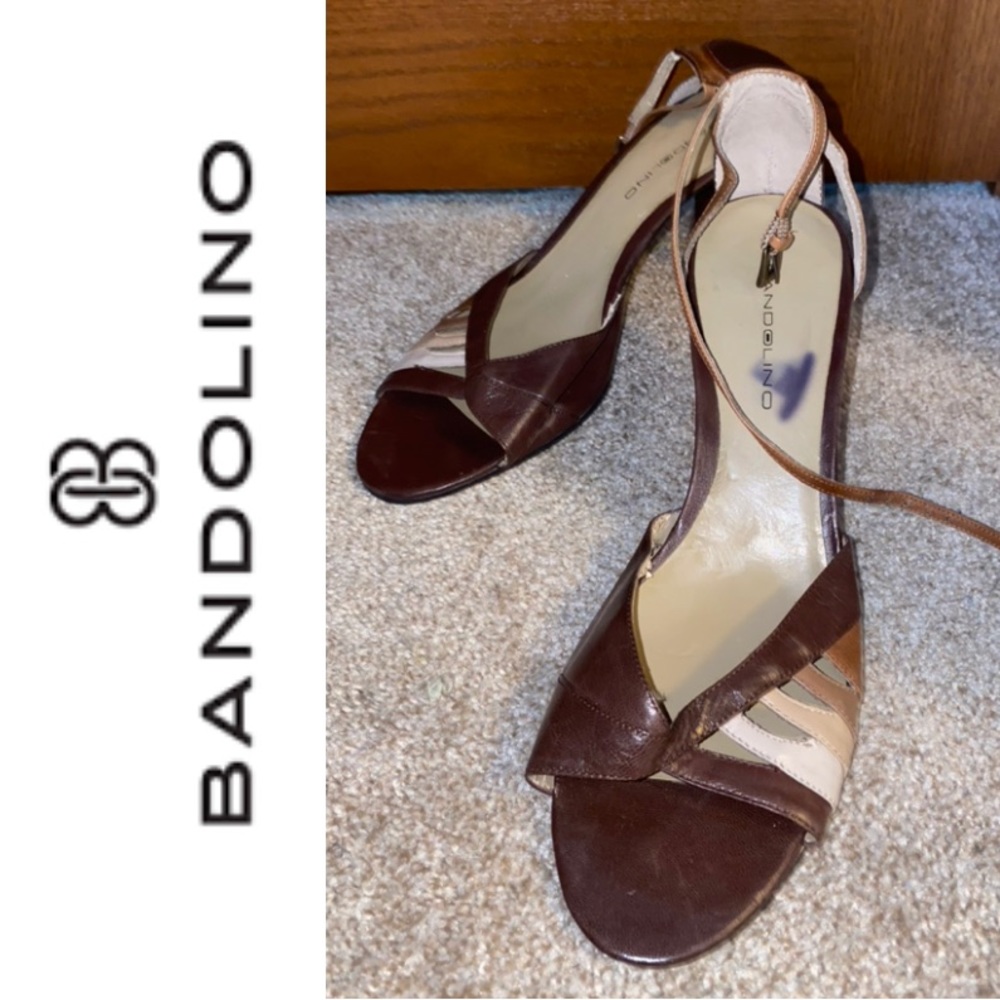NWOT Bandolino 10M Multi-Brown Leather Heels